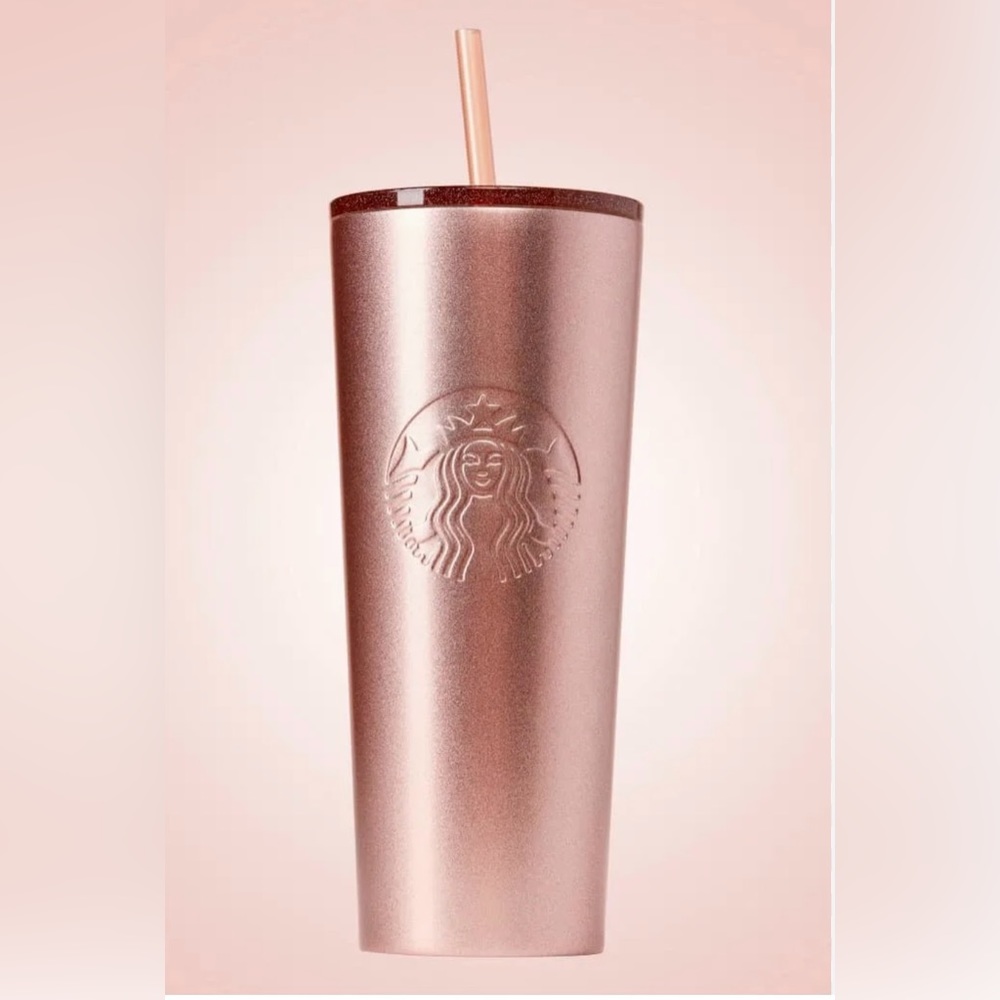 2018 Starbucks Rose Gold Holiday Steel 24 oz Tumbler